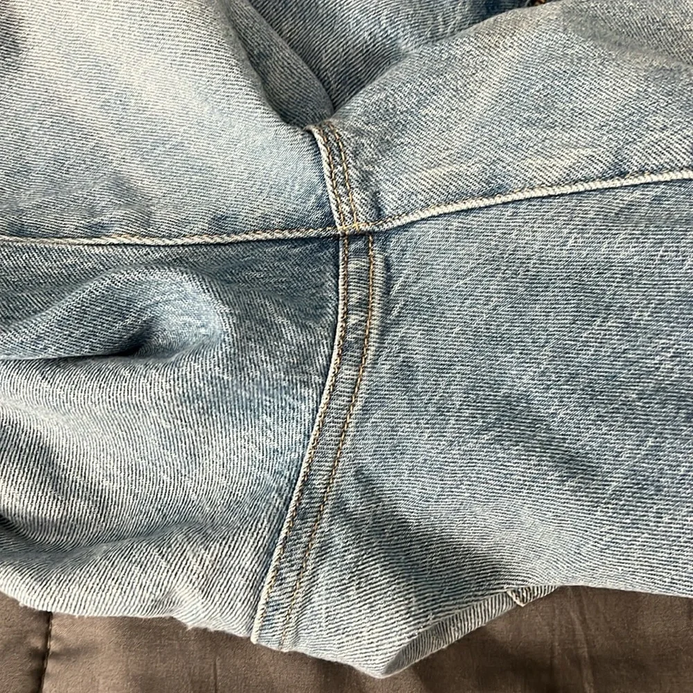 Frame Le High Straight Distressed Light Wash Size 30